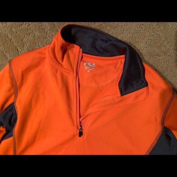 XS FILA Orange and Dark Grey 1/4 Zip Pullover - Picture 3 of 3